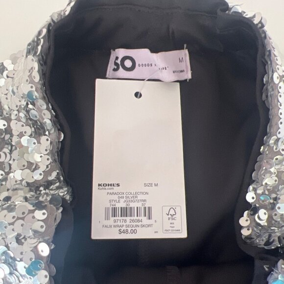 Silver Sequins Skorts Women Size Medium - Picture 4 of 10